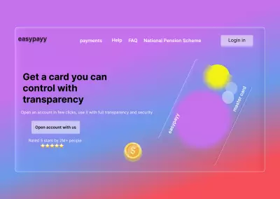 تصميم واجهة ويب لخدمة الدفع الإلكتروني (Fintech Landing Page) تفاصيل العمل