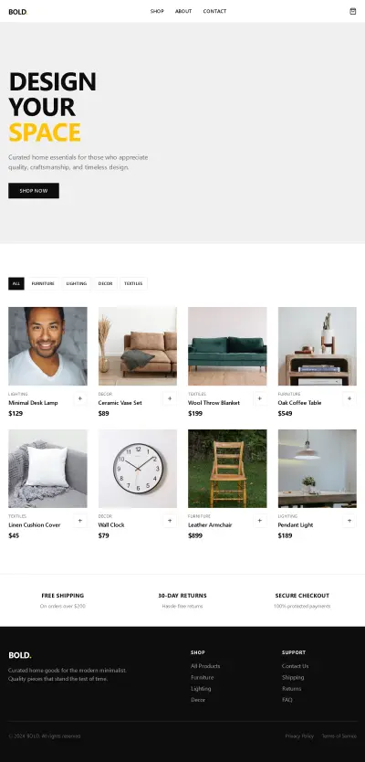 تصميم وتطوير موقع تجارة إلكترونية متكامل (E-commerce Website)