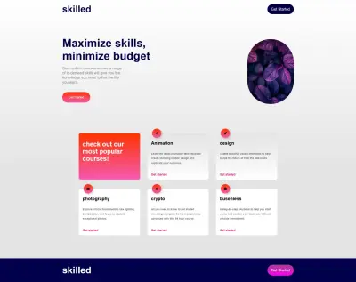 موقع منصة تعليمية لعرض الكورسات (Skilled)