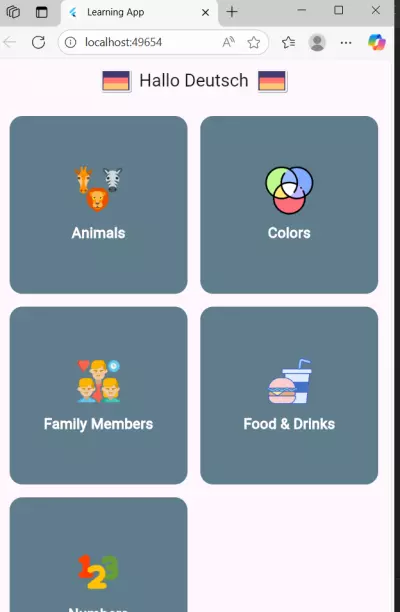 Language Learning App (German Basics)