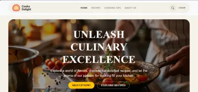 landing page cooking delight