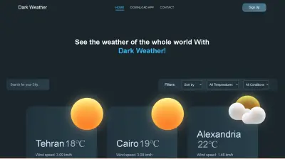 الطقس حول العالم - Global Weather Website (Dark Weather)