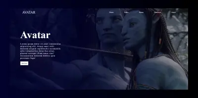 مشروع تصميم واجهة موقع بسيط وجذاب لفيلم Avatar