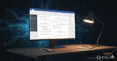 كتابه word و معادلات هندسيه و رياضيه