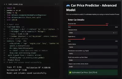 تطبيق توقّع أسعار السيارات باستخدام Machine Learning