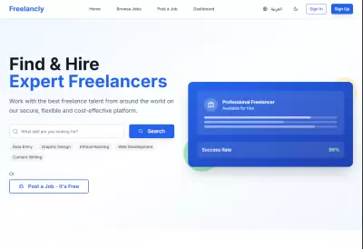تصميم واجهة أمامية لمنصة توظيف حر (Freelancly)