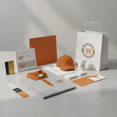 لوجو سوبرماركت احترافي مطبّق على موكاب واقعية بجودة عالية