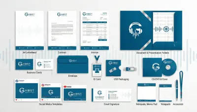 هوية بصرية احترافية متكاملة لشركة "وحش الإنتاج" للإنتاج الفني