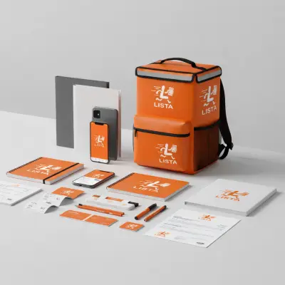 ليستا – تصميم شعار وهوية تطبيق توصيل + أيقونات وموكابس احترافية