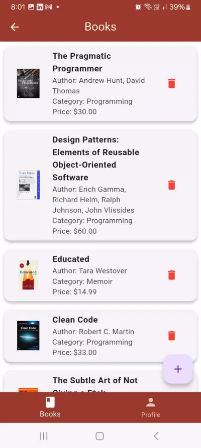 Books App (Firebase Integration)