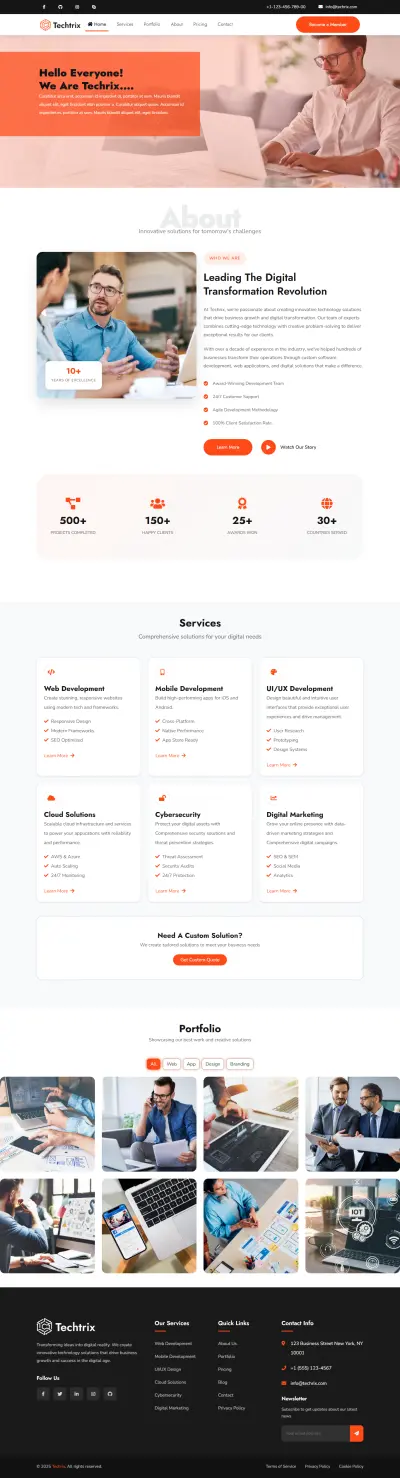 صفحة رئيسية متجاوبة باستخدام HTML و Bootstrap و CSS