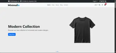 تصميم واجهة متجر إلكتروني بسيط وحديث بتصميم Minimal | Minimalin E-Commerce Website