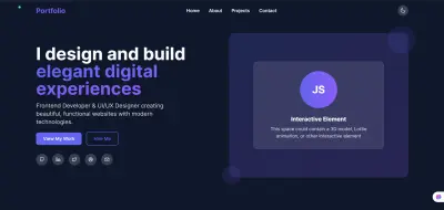 موقع بورتفوليو شخصي احترافي عصري وتفاعلي - Professional Personal Portfolio Website – Modern, Animated & Responsive