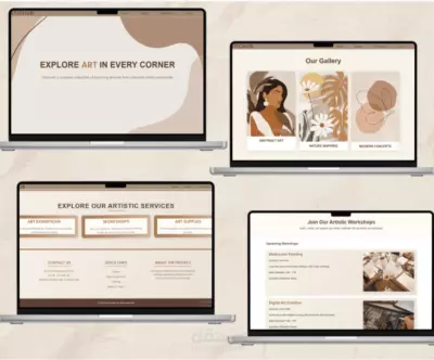 ArtisticHub – موقع ويب متعدد الصفحات لعرض الفن وورش العمل