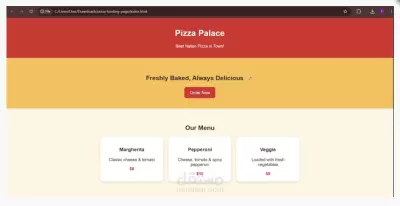 Landing Page لمطعم بيتزا – HTML & CSS