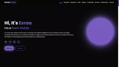 تصميم صفحة شخصية Portfolio باستخدام HTML, CSS, JavaScript