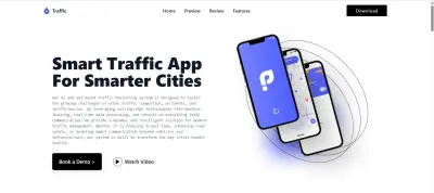 Landing Page for Smart Traffic App