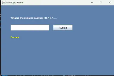 Mind Quiz Game — Java Desktop Application