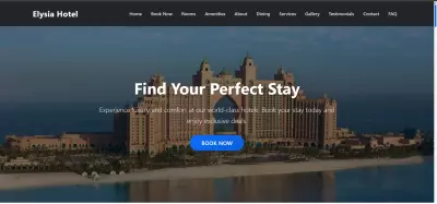 موقع إلكتروني متكامل لفندق Elysia Hotel