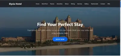 موقع إلكتروني متكامل لفندق Elysia Hotel