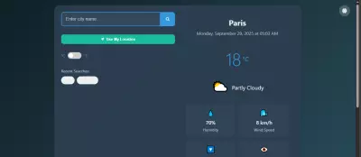 modern Weather App UI using HTML, CSS, and JavaScript (frontend only)
