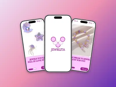 UI/UX Design لتطبيق Jewrlita للمجوهرات