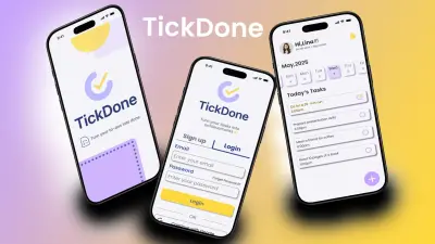 تصميم واجهة مستخدم لتطبيق إدارة المهام TickDone