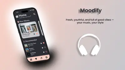 تصميم واجهة مستخدم لتطبيق موسيقى Modify