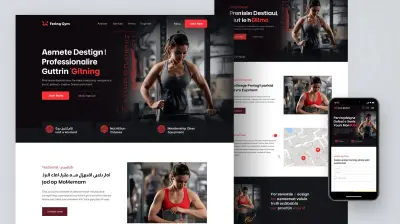 تصميم وتطوير صفحة هبوط احترافية لنادي رياضي (Gym Landing Page) يدعم اللغه العربيه و الانجليزيه