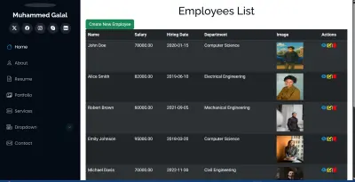 نظام إدارة الموظفين (Employee Management System) باستخدام ASP.NET Core MVC