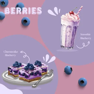 تصميم إعلاني إبداعي لمنتجات التوت Blueberry