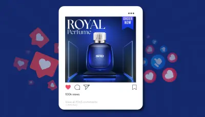 تصميم إعلان عطر فاخر