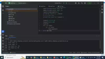تنفيذ برامج بايثون لحل مسائل حسابية والتعامل مع القوائم