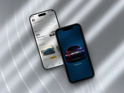 تصميم تطبيق لتأجير العربيات UI/UX