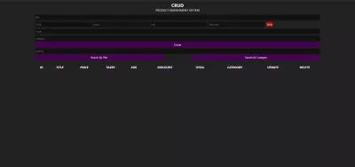 crud Product Managment System