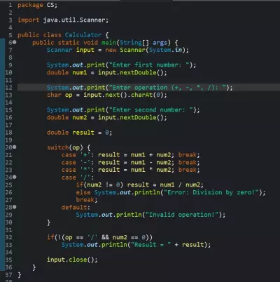 Java Calculator Program Using Switch Case