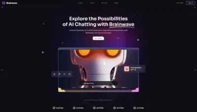 واجهة مستخدم عصرية ومبتكرة (UI/UX) لموقع تقني - Brainwave