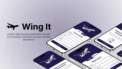 تصميم واجهة وتجربة مستخدم (UI/UX) لتطبيق حجز الطيران "Wing It"