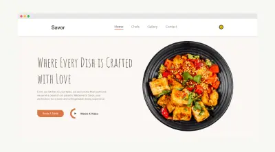 تصميم وتطوير واجهة رقمية متكاملة لمطعم "Savor" مع خاصية الوضع الليلي