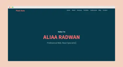 بورتفوليو احترافي لمصممة ومطورة مواقع (مشروع Pixel Aura)