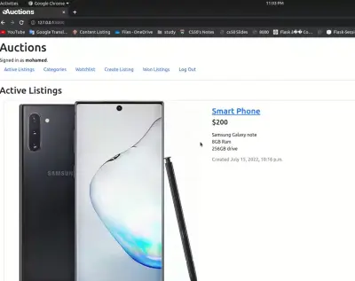 تصميم موقع مزايدات