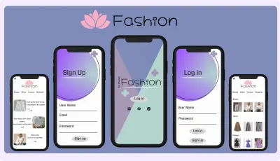 تصميم واجهات تطبيق للتسوق النسائي أونلاين