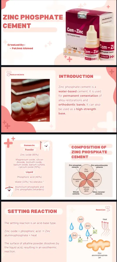 Presentation عن ال Zinc-Phosphate cement