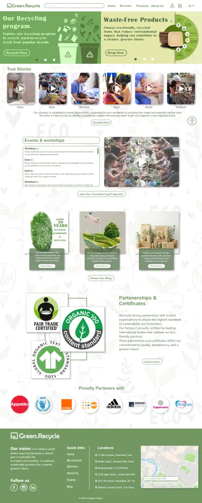 Green Recycle Website Design