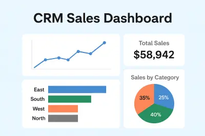 تصميم لوحة تحكم تفاعلية لمتابعة المبيعات (CRM Sales Dashboard)