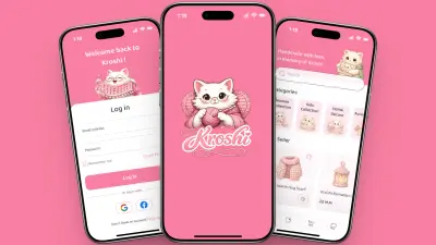 تصميم UI/UX لتطبيق متجر منتجات كروشيه للقطط (Mobile App Design)