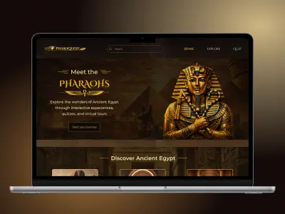 تصميم UI/UX لموقع تعليمي تفاعلي عن الحضارة المصرية يشمل عدة صفحات (ويب)