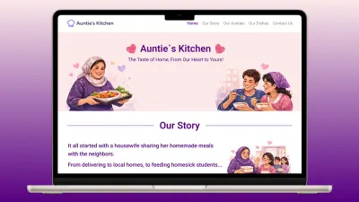 تصميم صفحة هبوط (Landing Page) لمنصة طعام منزلي (UI/UX Design)