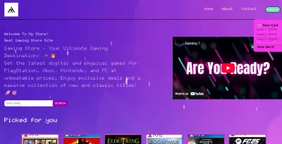 تصميم وتطوير واجهة متجر ألعاب (Gaming Store)