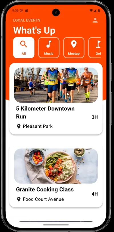 تطبيق فعاليات محلية (Local Event App) بتقنية Flutter